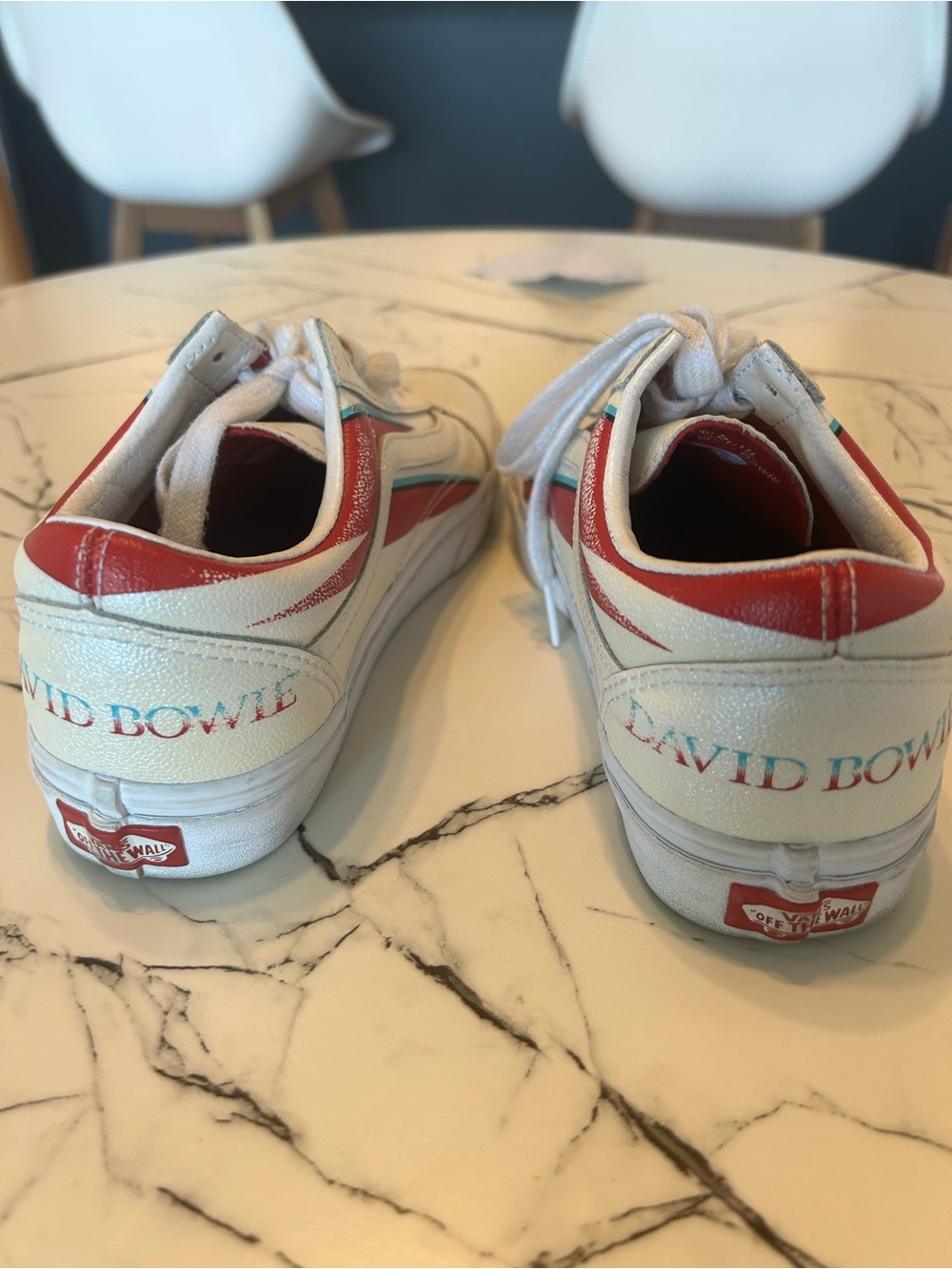 Vans David Bowie White and Red Low Top Espadrilles